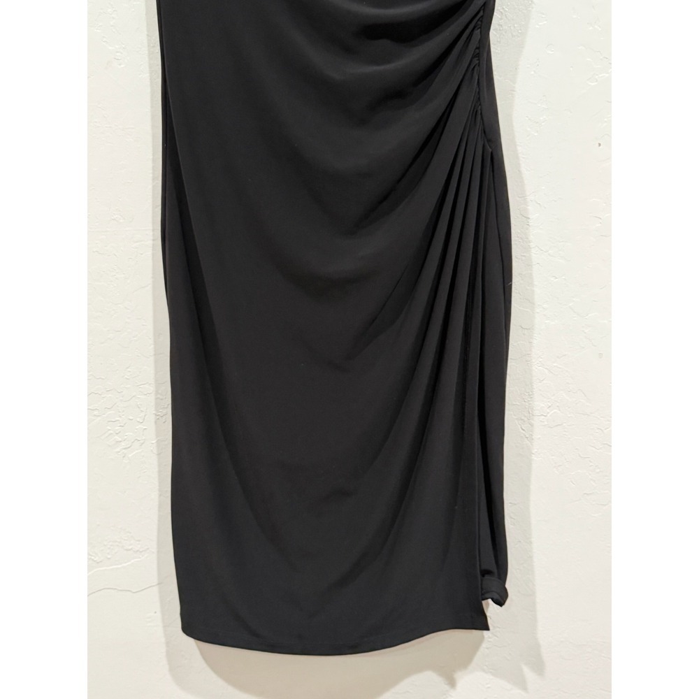 Lauren Ralph Lauren Black Ruched V-Neck Sleeveless Sheath Cocktail Dress Size 12 - Picture 7 of 7